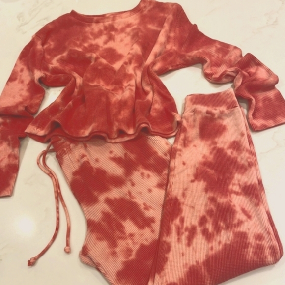 (M)🆕️🔥 Lord and Taylor🔥Design Lab WaffleTie Dye Lounge/Sweatpants Set - Picture 3 of 8